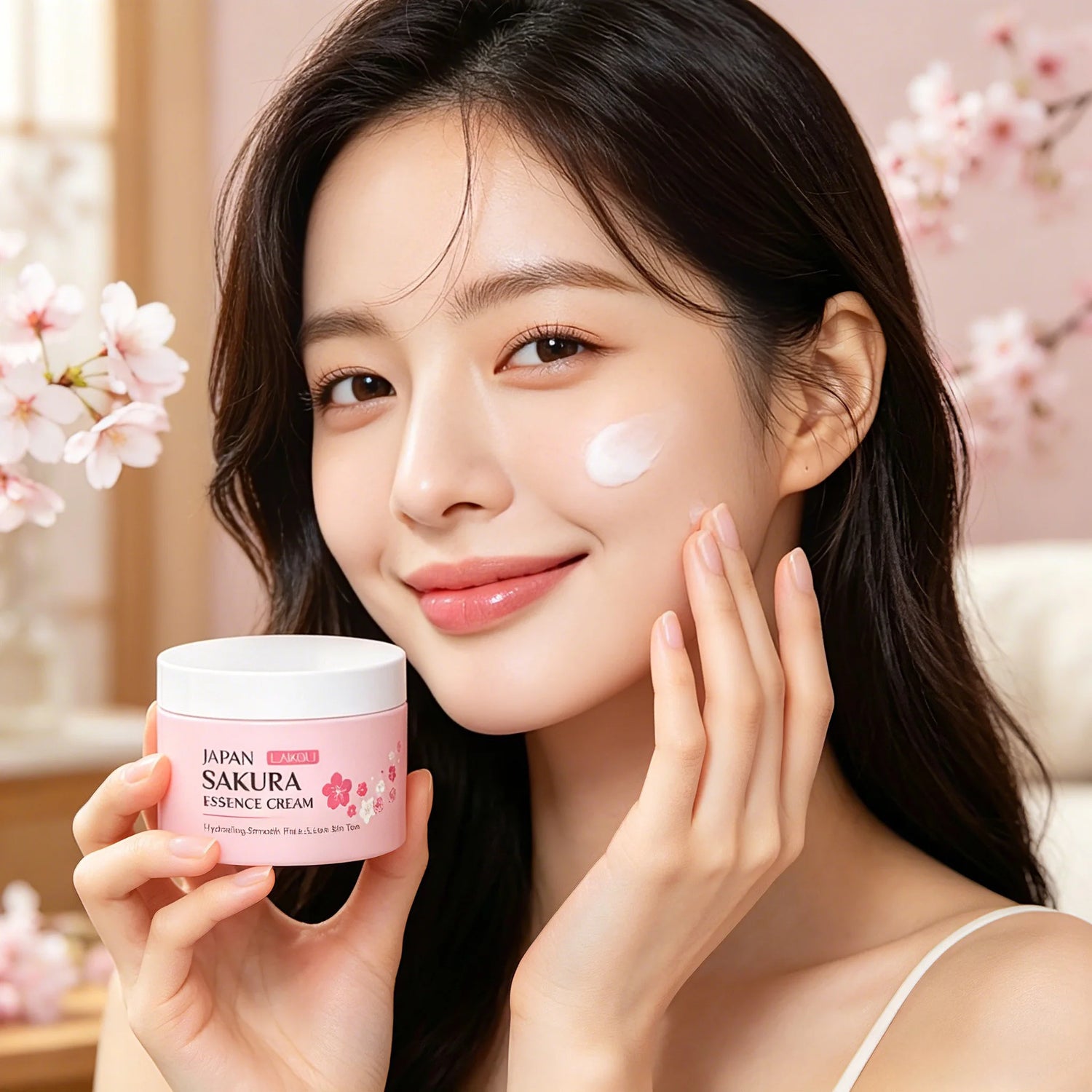 Japan Sakura Essence Cream Hydrating Smooth Fine Lines Even Skin Tone Moisturizing Face Cream Skin Care 25/60G