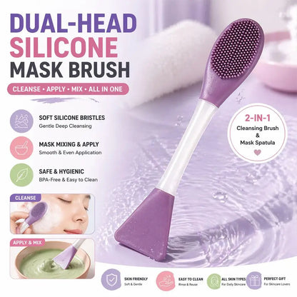 Colorful Double-Headed Silicone Facial Brush Soft Bristles Mud Mask Mixing Applicator Safe Hygiene Skin Care Tool