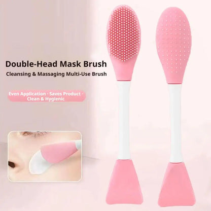 Colorful Double-Headed Silicone Facial Brush Soft Bristles Mud Mask Mixing Applicator Safe Hygiene Skin Care Tool