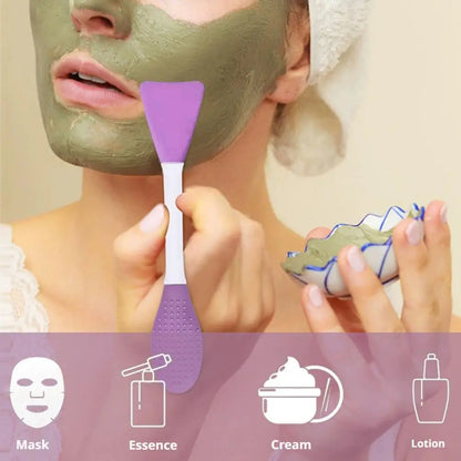 Colorful Double-Headed Silicone Facial Brush Soft Bristles Mud Mask Mixing Applicator Safe Hygiene Skin Care Tool